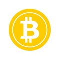 Bitcoin flat icon. Crypto currency bit coin. Cryptocurrency emblem. Web and Internet money logo. Vector illustration. Royalty Free Stock Photo